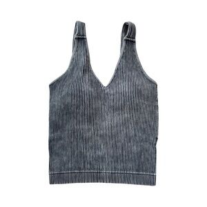 Zenana Charcoal Striped Tank Top